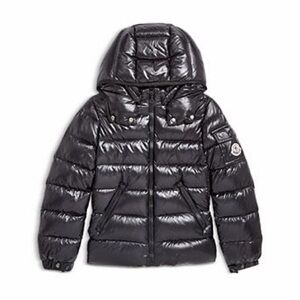 Moncler Shiny Black Kids Puffer Jacket